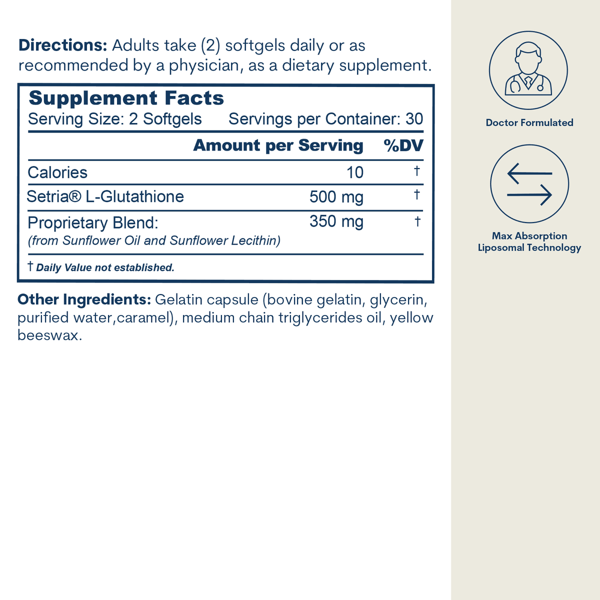 Liposomal Glutathione - 60 Softgels
