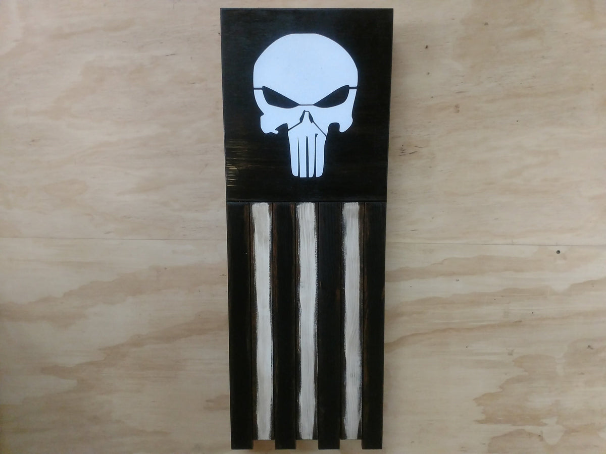 Long Slim “Half” American Flag Wooden Gun Storage Case