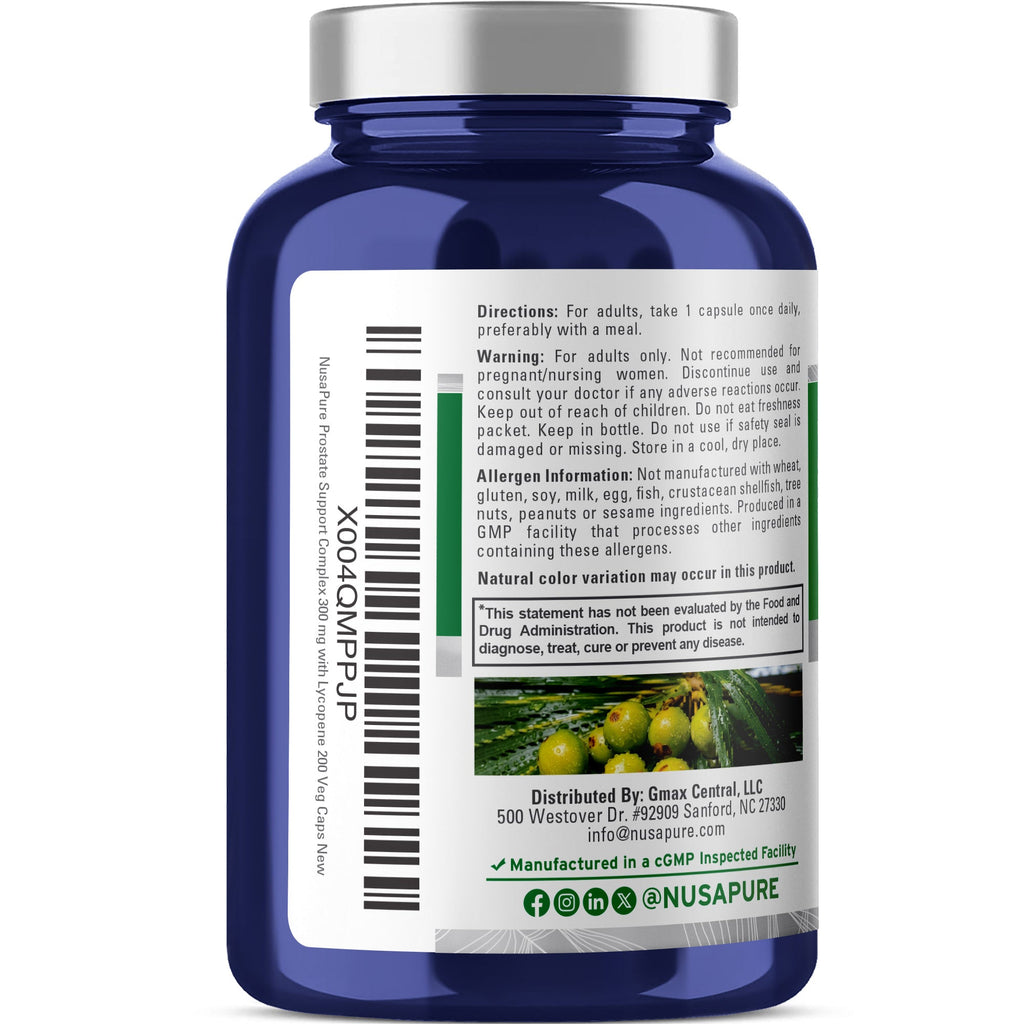 NusaPure Prostate Support - 200 Veg Capsules