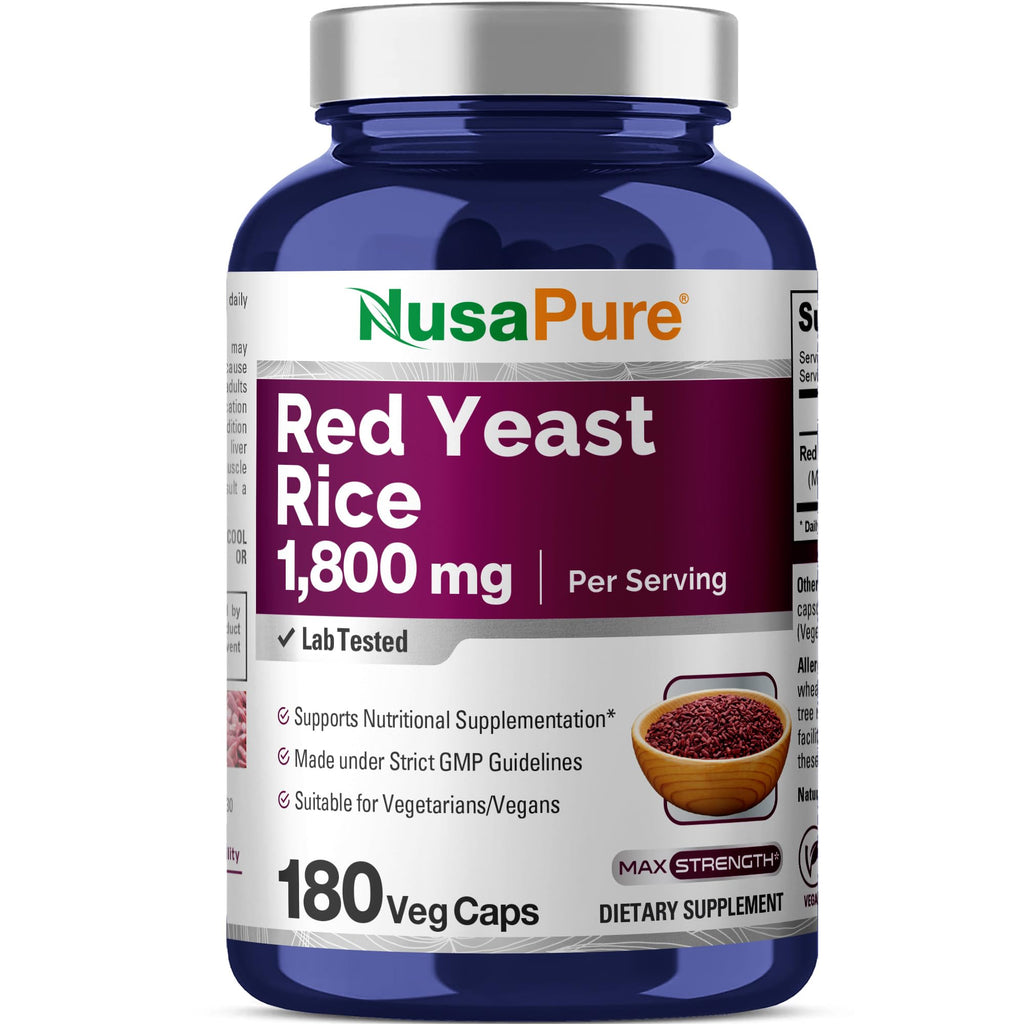 NusaPure Red Yeast Rice - 180 Veggie Capsules